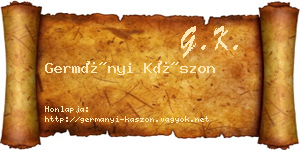 Germányi Kászon névjegykártya