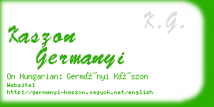 kaszon germanyi business card